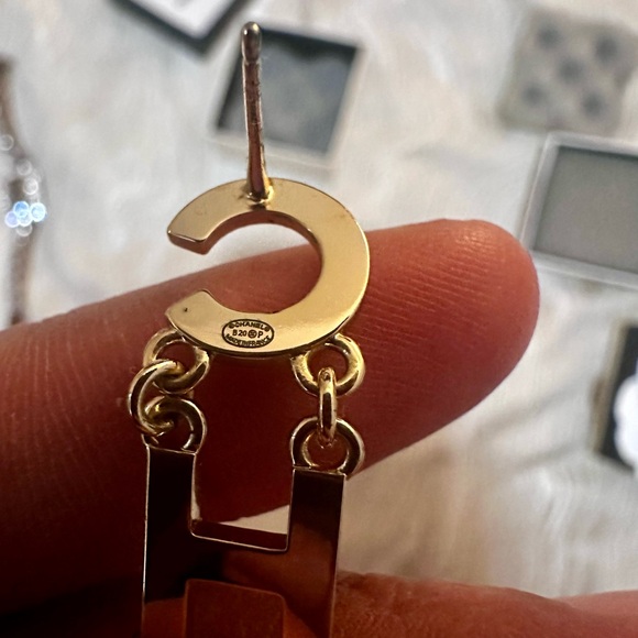 ESTATE SALE Rare Chanel Multicolor Letter Dangle Earrings - Picture 3 of 3